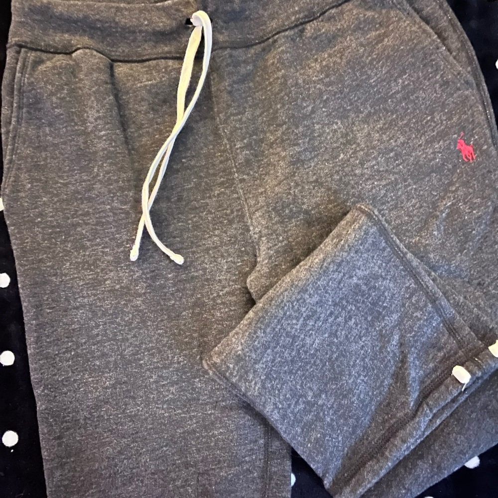 Gray Joggers with red Logo